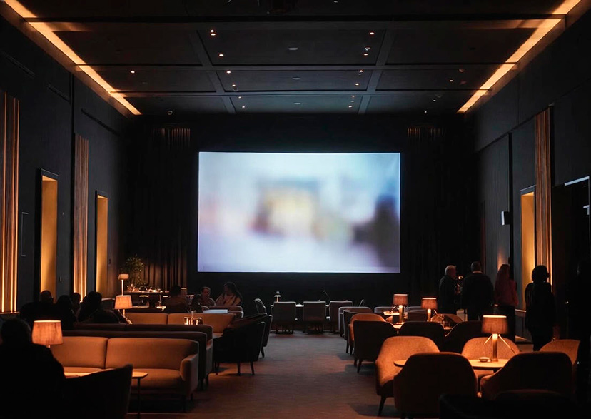 Strefa lounge i duży ekran